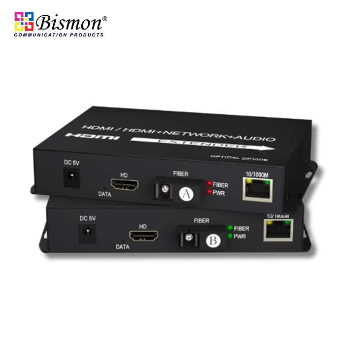 Converter-HDMI-RJ45-Gigabit-to-Fiber-optic-SM-20km-SC-single-fiber